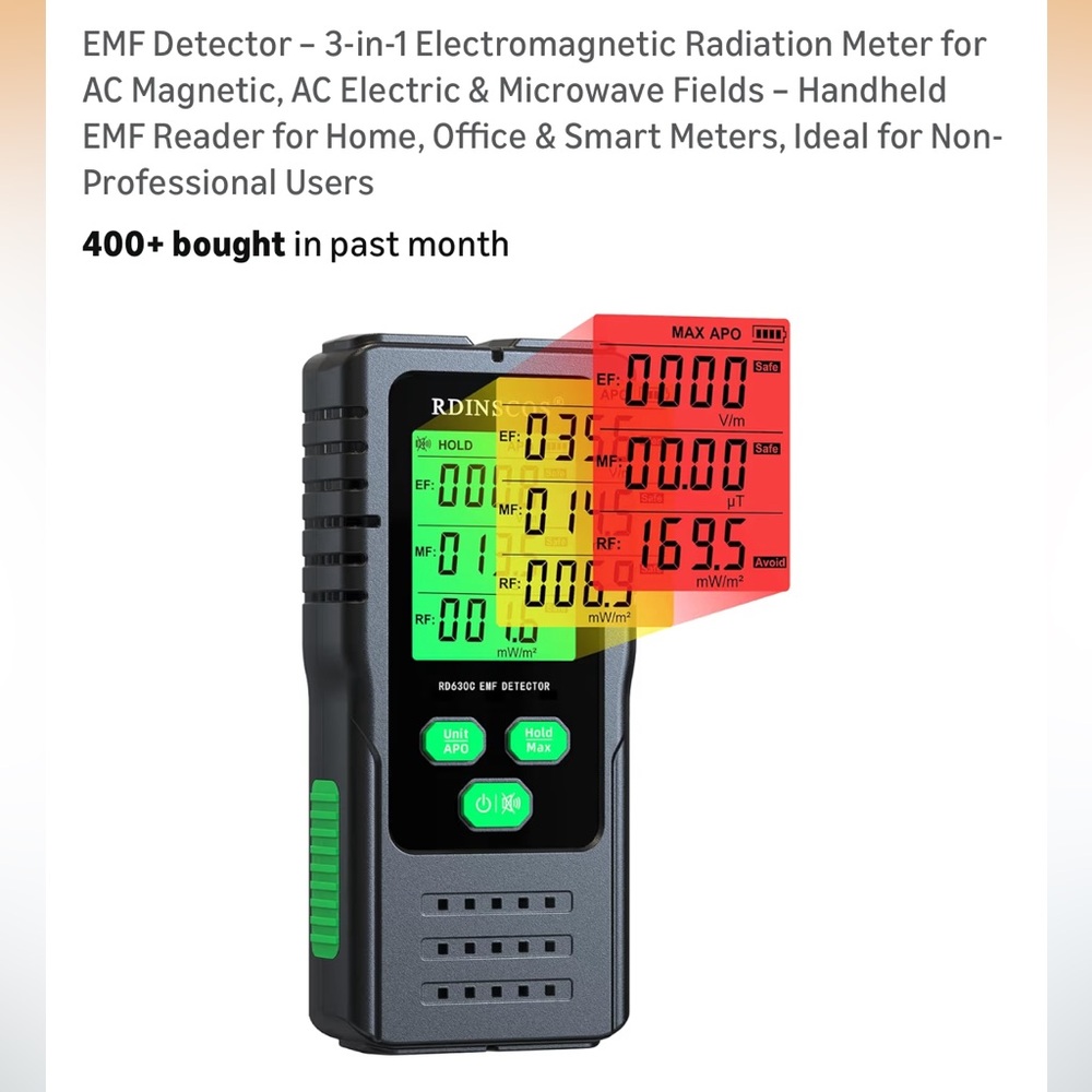 EMF Detector- Electromagnetic Radiation Meter- Handheld